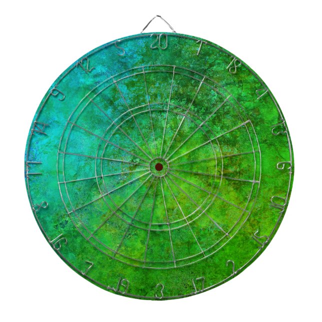 Rustikal Inspiriert Art Green Blue Dartscheibe (vorne)