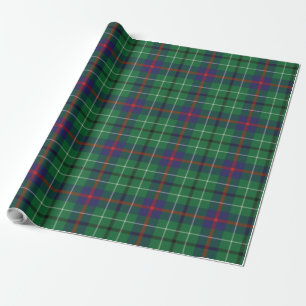 Rustikal Kariert Clan Duncan Green Blue Tartan Geschenkpapier