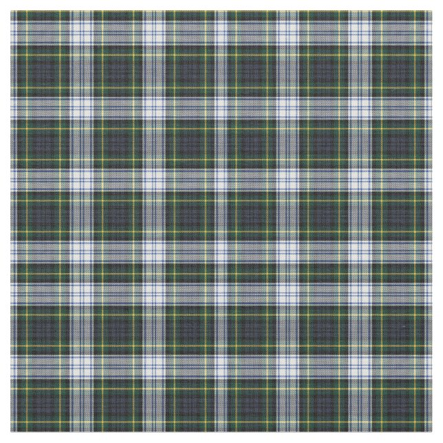 Rustikal Kariert Gordon White Green Karo Tartan Stoff (Nahaufnahme)