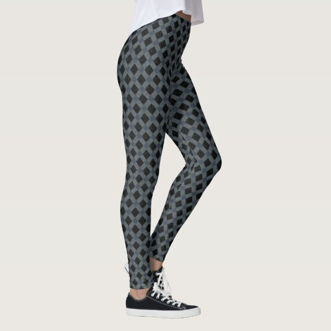 Rustikal kariert mit grauem Ton und samtig Leggings (Rechts)