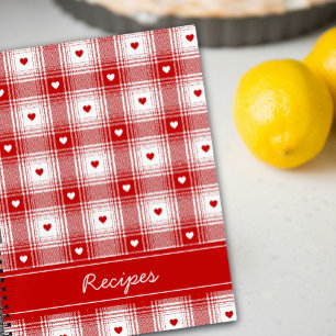 Rustikal Kariert mit HerzValentinen Rezept Notizbuch