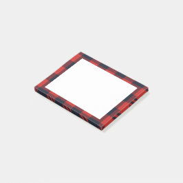 Rustikal Kariert Red Black Buffalo Karo Tartan Post-it Klebezettel