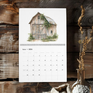 Rustikal Land 12 verschiedene Scheunen Personalisi Kalender