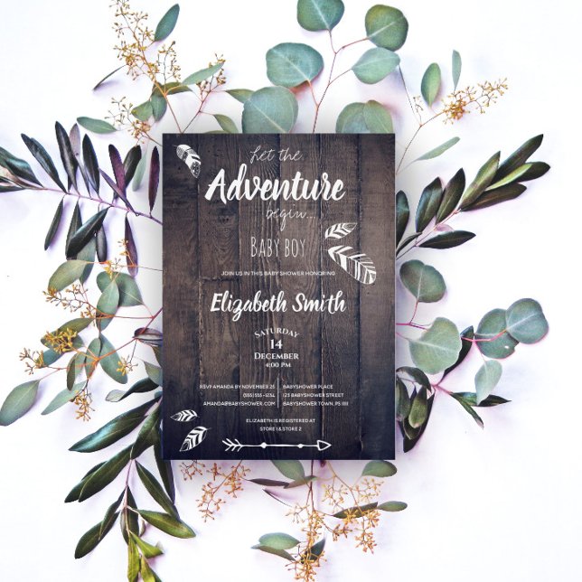 Rustikal Ließ das Abenteuer zu beginnen. Einladung (Von Creator hochgeladen)