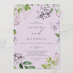 Rustikal Lilac   Einladung von Lavender Lässig Wed