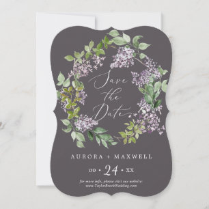 Rustikal Lilac   Graue Hochzeit Save The Date
