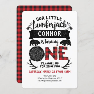 Rustikal, Lumberjack, Buffalo Kariert, Junge, 1. Einladung