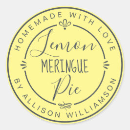 Rustikal Moderne hausgemachte Lemon Meringue Pie Y Runder Aufkleber