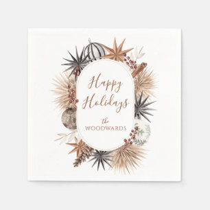 Rustikal Modernes Boho Weihnachten Personalisiert Serviette