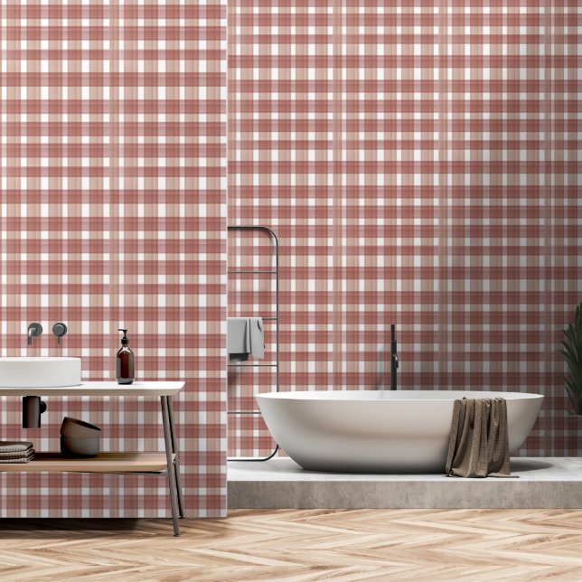 Rustikal Modernes einfaches Apartment Tapete (Badezimmer)
