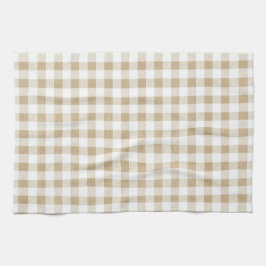 Rustikal neutral Beige Gingham Buffalo Kariert Geschirrtuch