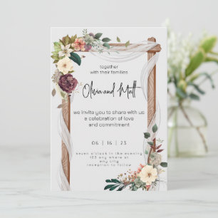 Rustikal neutraler Boho blutige Hochzeitsrost Save The Date