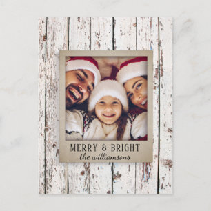 Rustikal Not leidendes Holz Familienname Foto Weih Feiertagspostkarte