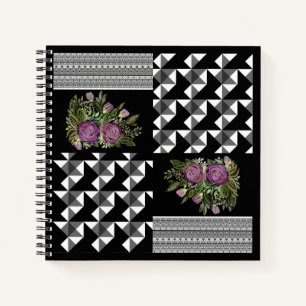 Rustikal, Patchwork, Rose Notizbuch