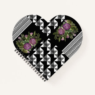 Rustikal, Patchwork, Rose Notizbuch