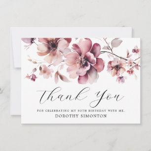 Rustikal Pink Wildblume 80. Geburtstag Vielen Dank