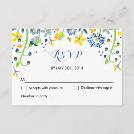 Rustikal | R S V P Replik Card Gelb RSVP Karte