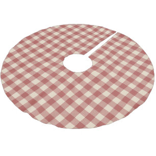 Rustikal Red Gingham Moderne Weihnachten Polyester Weihnachtsbaumdecke