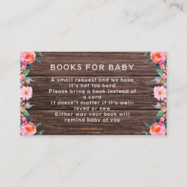 Rustikal rosa Blumenbücher für Kinder Begleitkarte