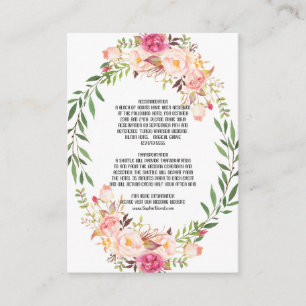 Rustikal rosa Blütenblüte Details zur Hochzeit Begleitkarte