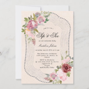 rustikal rosa bordeauxrot und blumengeschmückt, si