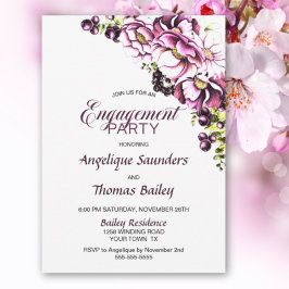 Rustikal rosa florale Beteiligung Partei Einladung