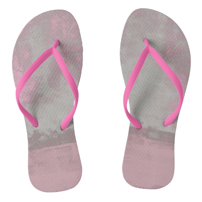 Rustikal Rosa Grau Mallow Abstrakt Trendy Art Nr.  Flip Flops (Fußbett)