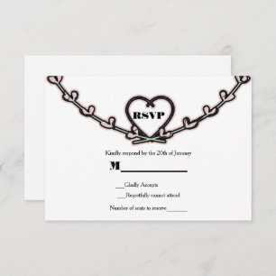 Rustikal Rosa Heart Vine Wedding Verlobung UAWG Einladung