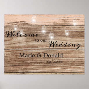 Rustikal rosa Holz und Laternen Poster