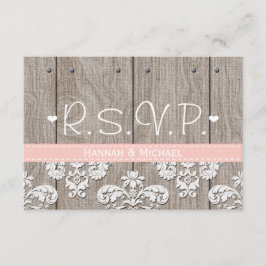 Rustikal rosa Hydrangea Wedding RSVP Response Card Karte