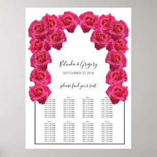 Rustikal rosa Rosen Hochzeitstabelle Poster