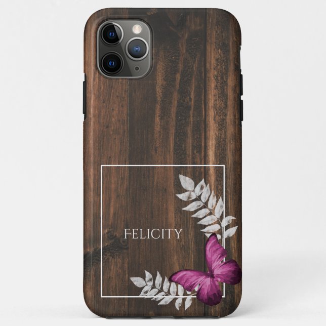 Rustikal rosa Schmetterling Case-Mate iPhone Case (Rückseite)