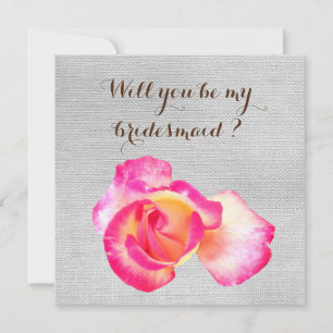 Rustikal , Rose , Werden Sie meine Bridesmadenkart Einladung