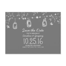 rustikal Save the Date mit Glühwürmchen