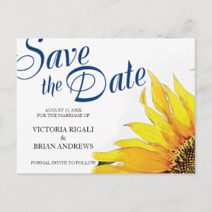 Rustikal Save the Date ~ Sonnenblumen Ankündigungspostkarte