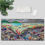 rustikal schreibtischunterlage<br><div class="desc">Diese einzigartige Schreibtischmatte ist mit einem rustikalen Mosaik in kräftigen Farben dekoriert. Die abstrakte Landschaft bietet Himmel, Hügel, See und Vordergrund. Original Mosaik © Michele Davies.</div>