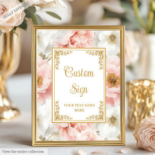 Rustikal staubige rosa Blume mit Goldakzenten 8x10 Poster