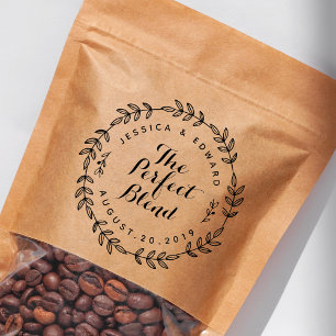 Rustikal The Perfect Blend Hochzeitskaffee-Gunstbe Gummistempel