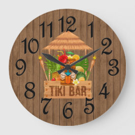 Rustikal Tiki Bar Große Wanduhr