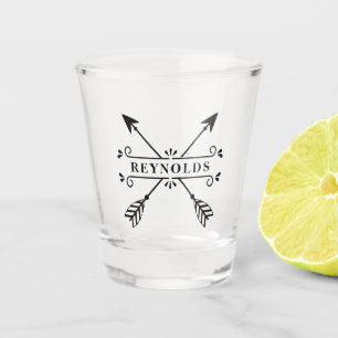 Rustikal überkreuzte Pfeile ID615 Schnapsglas