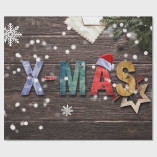 Rustikal und lustig X-Mas Geschenkpapier