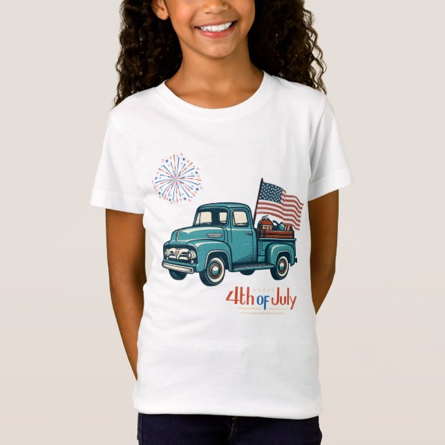 Rustikal/Vintag 4. Juli T-Shirt (Vorderseite)