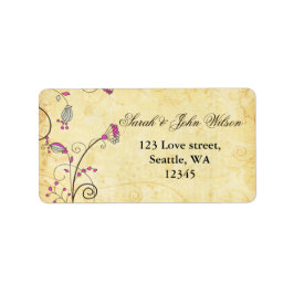 rustikal Vintag Botanische Fuchsienblüte Adressaufkleber