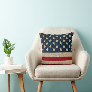 Rustikal Vintag Grunge USA Flag Patriotic Kissen