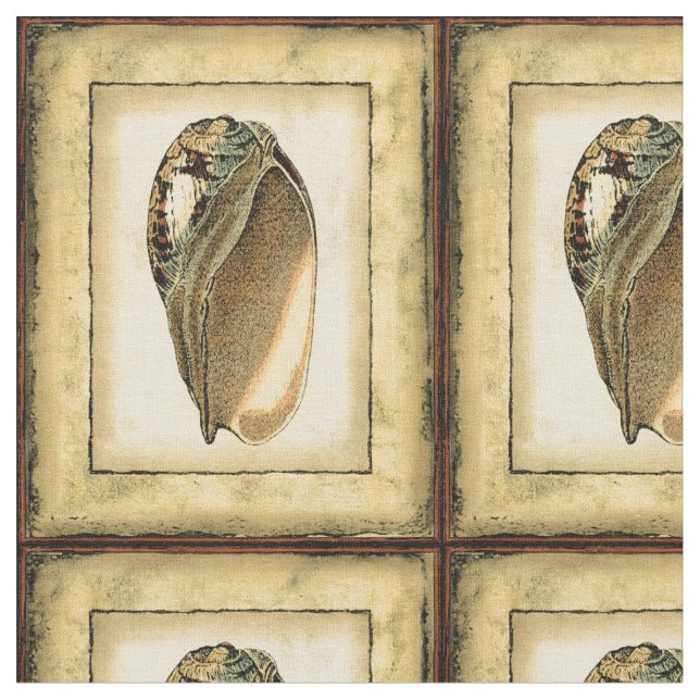 Rustikal Vintag Seashell Stoff (Nahaufnahme)