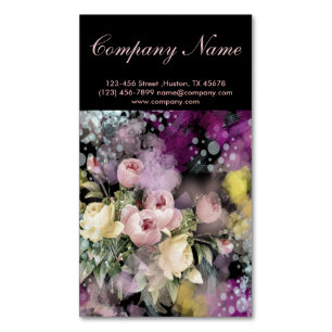 rustikal Vintage Botanische Tafel mit Blumen Magnetische Visitenkarte