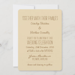 Rustikal   Vintage   Braunbeige Hochzeitsankündigu Einladung