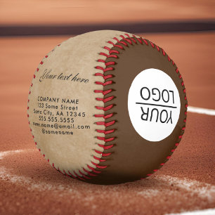 Rustikal Werbe-Baseball mit eigenem Logo und Text Baseball