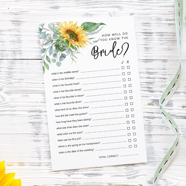 Rustikal, wie gut Sie das Brautduschenspiel kennen (Rustic How Well Do You Know The Bride Shower Game)