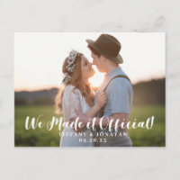 Rustikal Wir machten es Offizielle Elopement Ankün